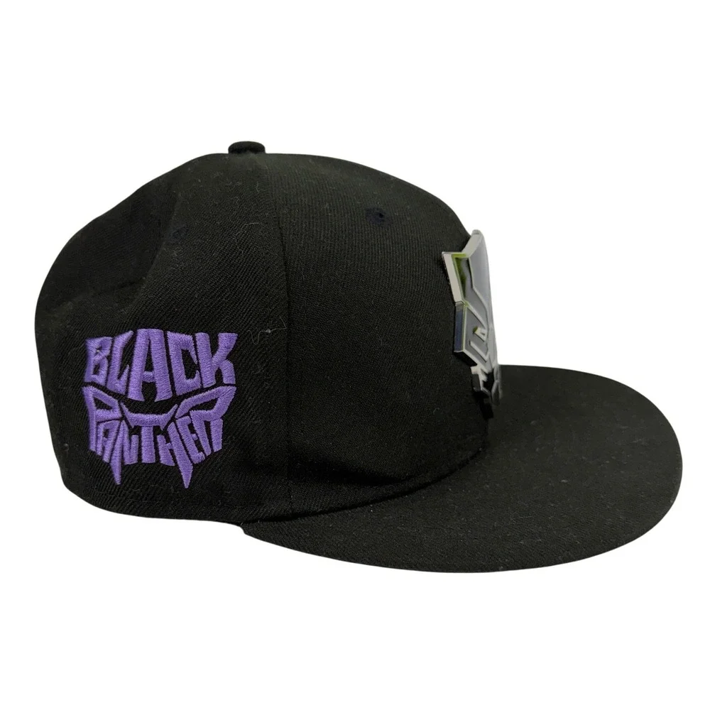 Marvel Black Panther Lids Exclusive‎ Fitted Hat 7 1/4 Black Metal Emblem Purple